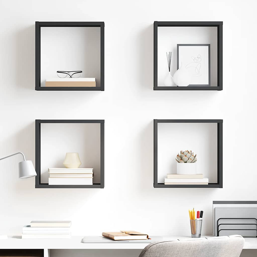 vidaXL Würfelregale 4 Stk. Grau 30x15x30 cm