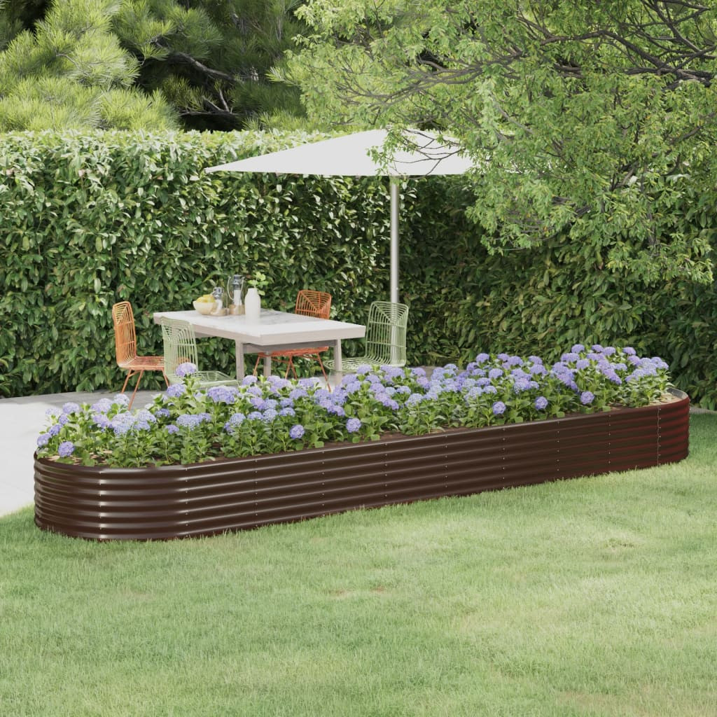 vidaXL Hochbeet Verzinkter Stahl 396x100x36 cm Braun