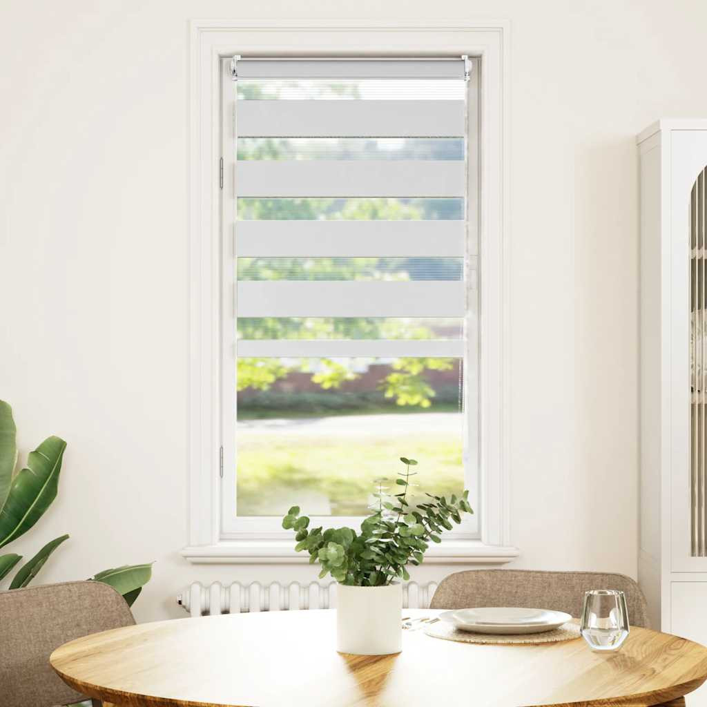 vidaXL Zebra-Rollo 80,9 x 150 cm, Stoffbreite 76,7 cm, Weiß