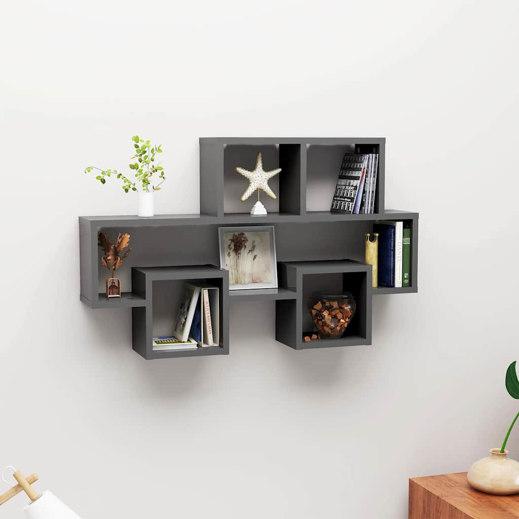vidaXL Wandregal in Autoform Grau 82x15x51 cm Holzwerkstoff