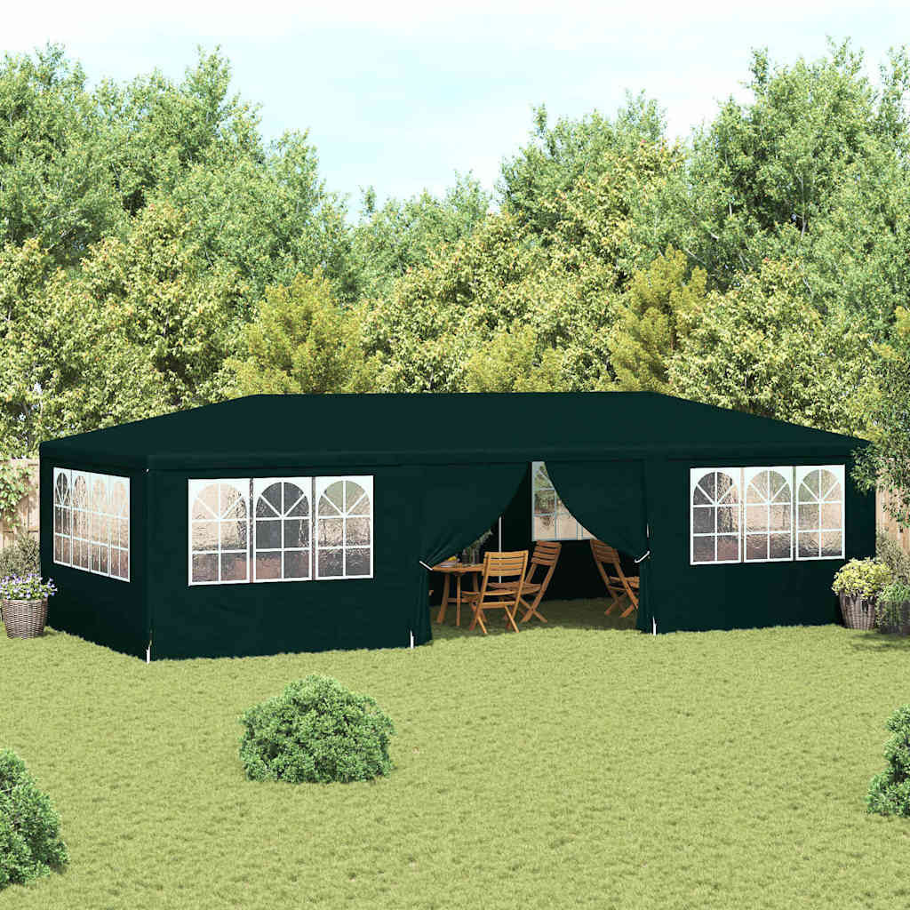 vidaXL Profi-Partyzelt mit Seitenwänden 4×9 m Grün 90 g/m²