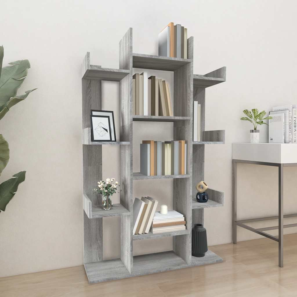 vidaXL Bücherregal Grau Sonoma 86x25,5x140 cm Holzwerkstoff