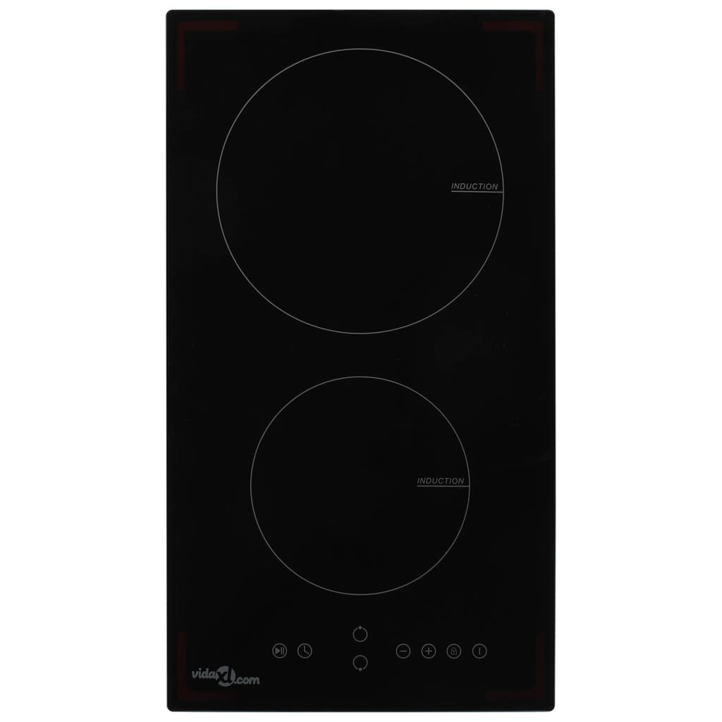 vidaXL Induktionskochfeld mit 2 Platten Touch Control Glas 3500 W