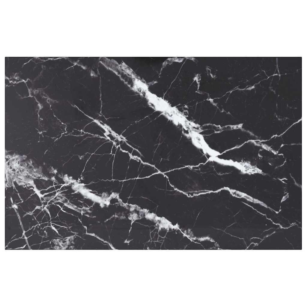 vidaXL Tischplatte Schwarz 100x62 cm 8 mm Hartglas in Marmoroptik