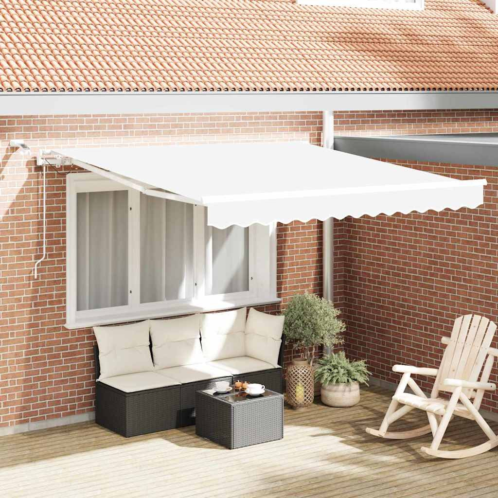 vidaXL Ausziehbare Markise Weiß 350 x 250 cm Polyester