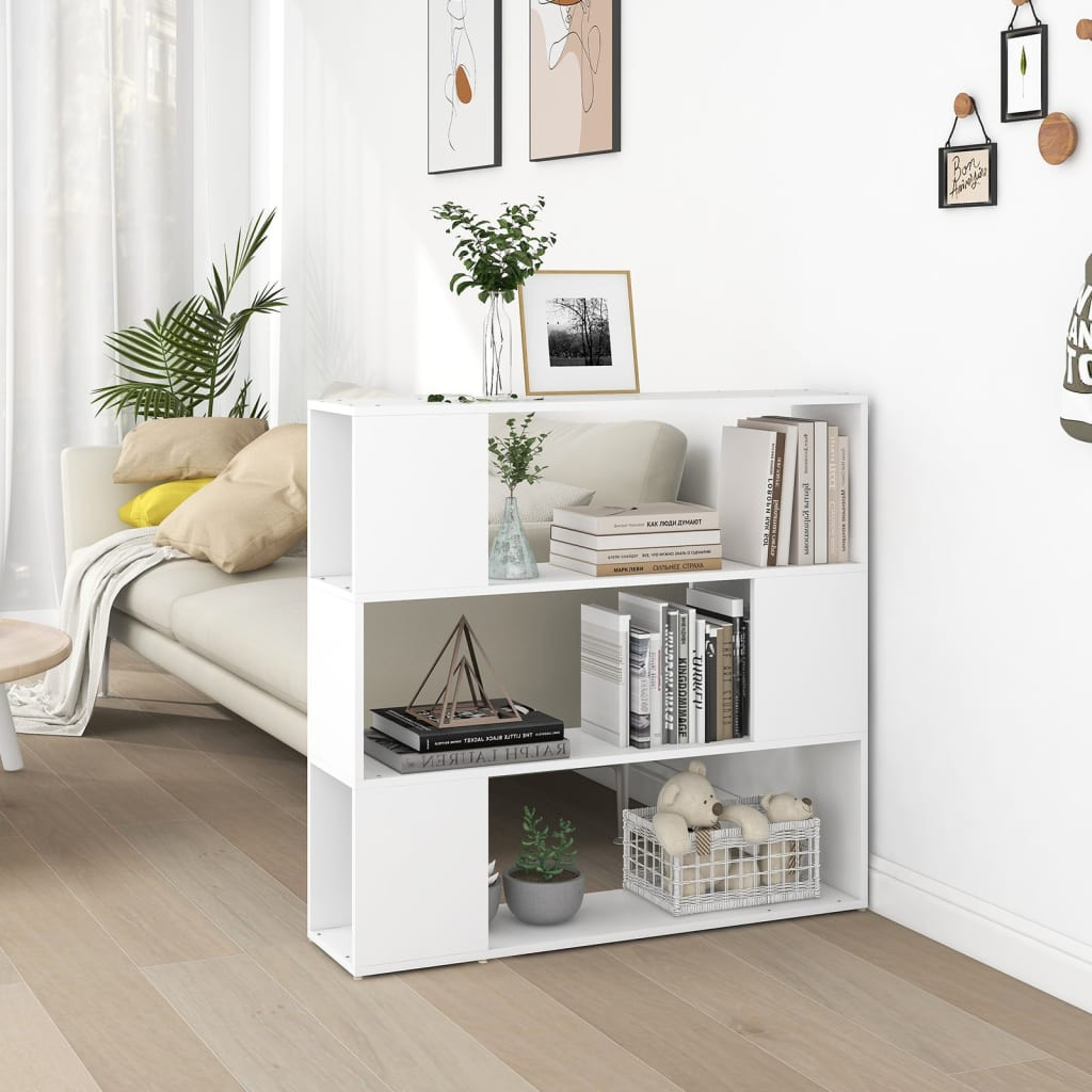 vidaXL Bücherregal Raumteiler Weiß 100x24x94 cm