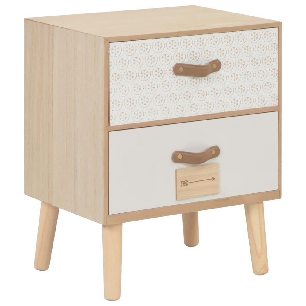 vidaXL Nachttisch mit 2 Schubladen 40x30x49,5 cm Massivholz Kiefer