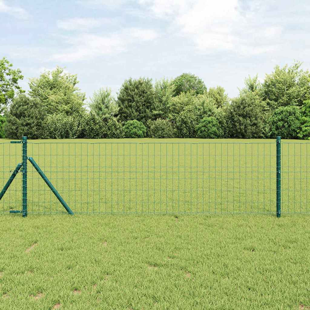 vidaXL Bodenmontierter Euro-Zaun 10 x 0,8 m PVC-beschichteter Stahl