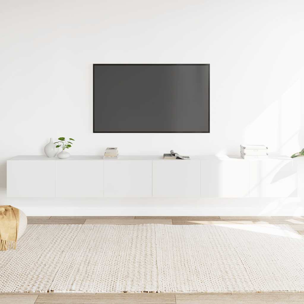 vidaXL 3-tlg. TV-Schrank-Set Weiß Holzwerkstoff