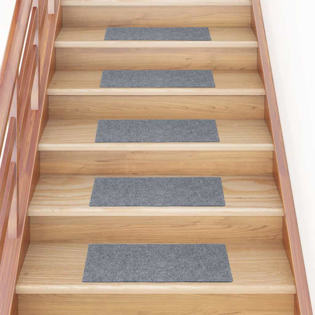 vidaXL Stufenmatten Selbstklebend 15 Stk. 60x25 cm Hellgrau Rechteckig