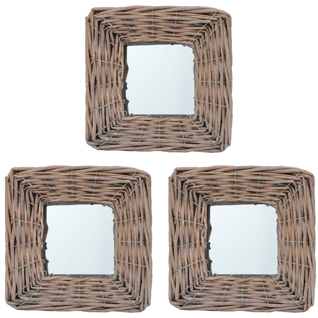 vidaXL Spiegel 3 Stk. 15×15 cm Weide