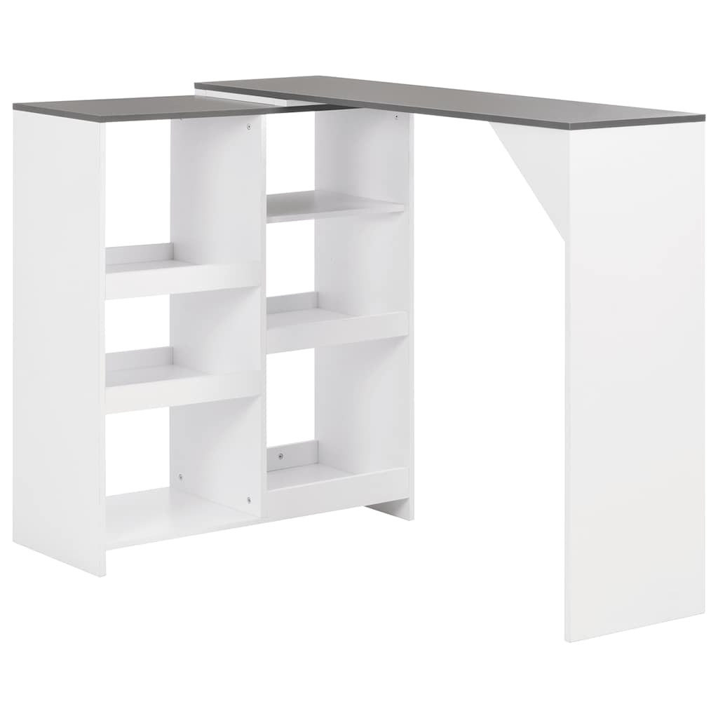 vidaXL Bartisch mit Beweglichem Regal Weiß 138x39x110 cm