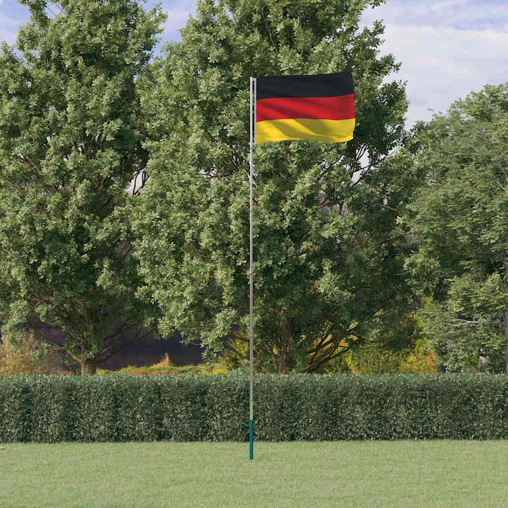 vidaXL Flagge Deutschlands mit Mast 5,5 m Aluminium