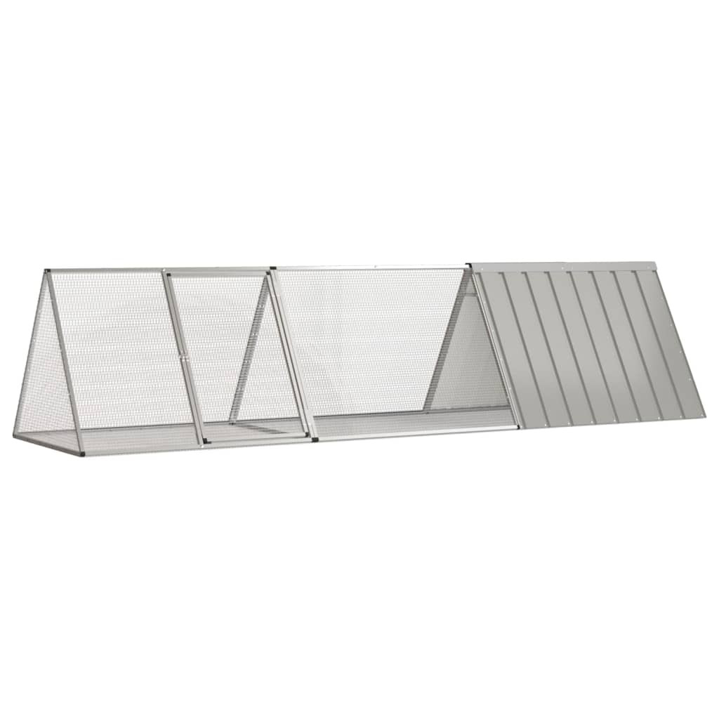 vidaXL Kaninchenkäfig Grau 302,5 x 80,5 x 71 cm Verzinkter Stahl