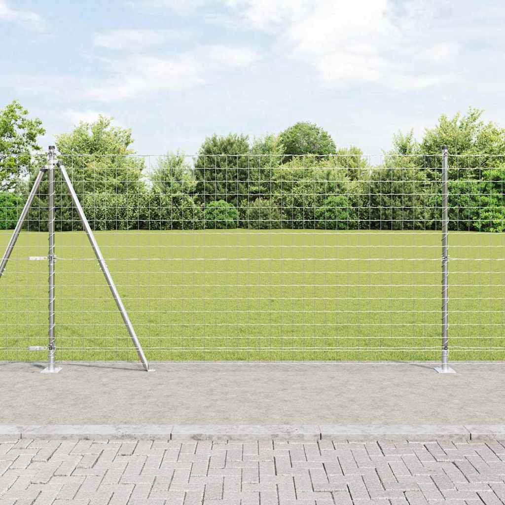 vidaXL Euro-Zaun mit Betonsockel 10 x 1,2 m Verzinkter Stahl Silber