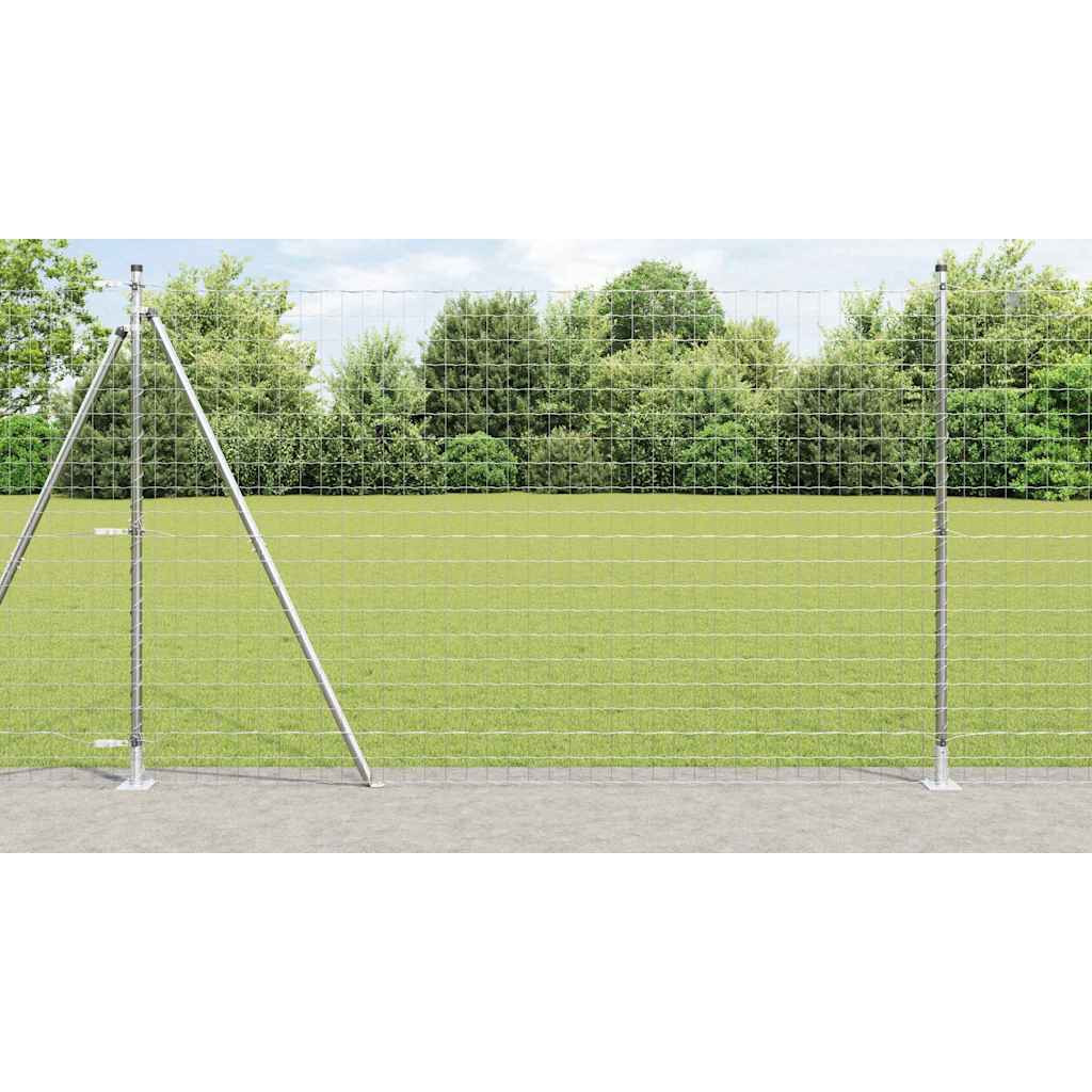 vidaXL Euro-Zaun mit Betonsockel 10 x 1,4 m Verzinkter Stahl Silber