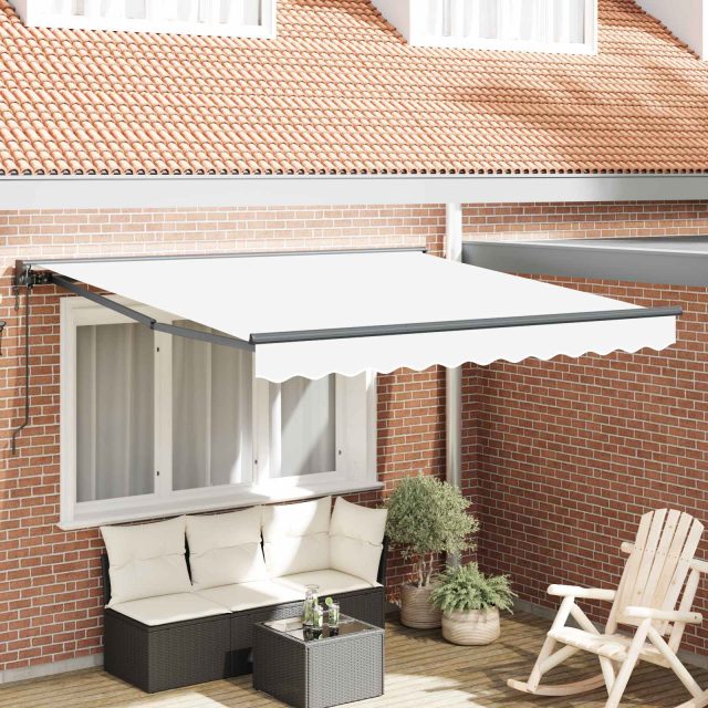 vidaXL Markisenrahmen Weiß 300 x 250 cm Polyester mit PU-Beschichtung