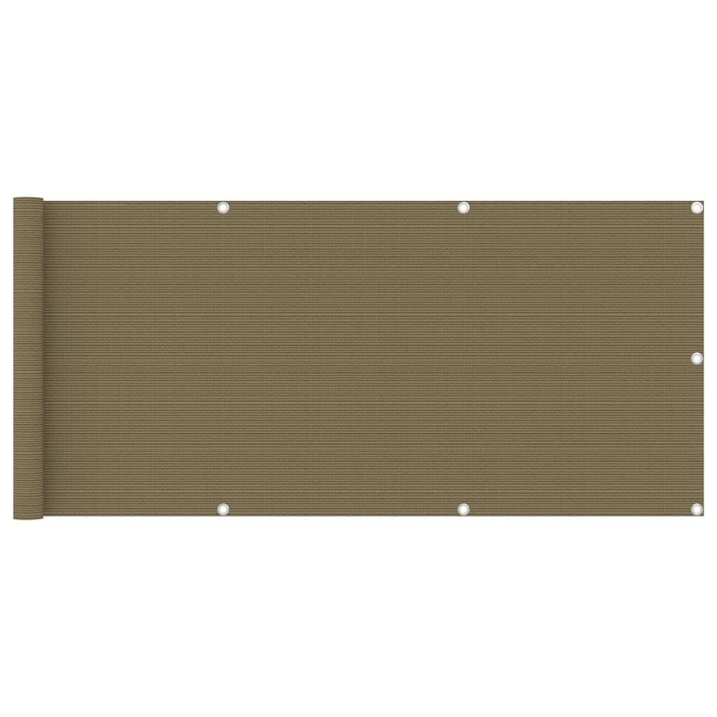 vidaXL Balkon-Sichtschutz Taupe 75x400 cm HDPE