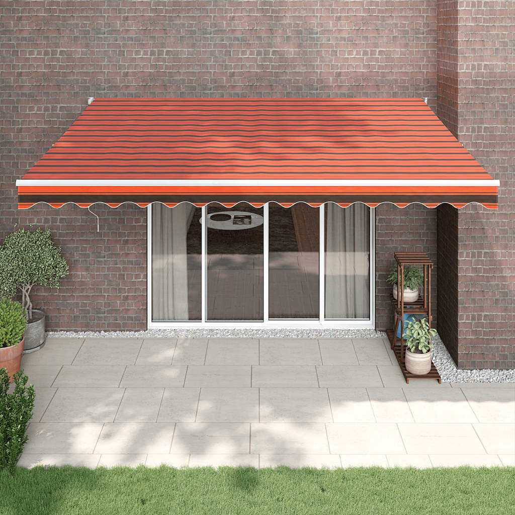 vidaXL Elektrische Markise mit Kurbel Orange und Braun 4x3 m