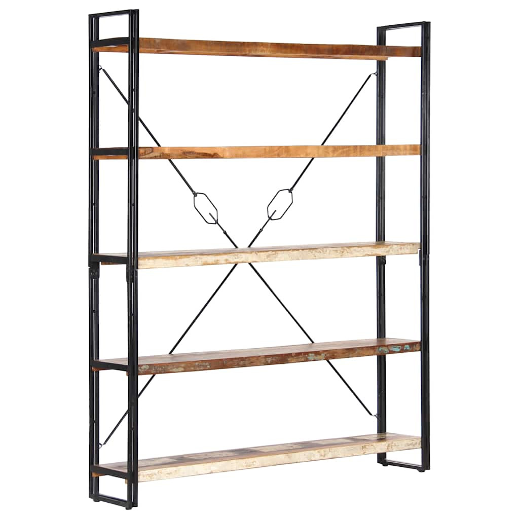 vidaXL Bücherregal 5 Fächer 140x30x180 cm Altholz Massiv