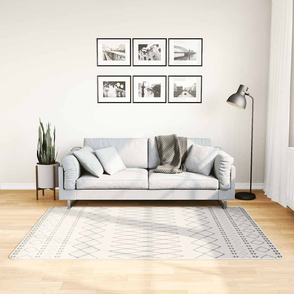 vidaXL Teppich Waschbar Schwarz und Weiß 120x180 cm