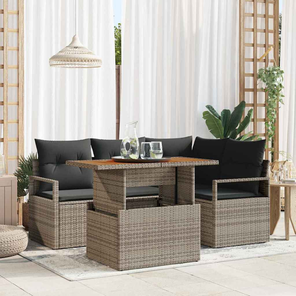 vidaXL Gartensofa-set 5 stk. 4-Sitzanzahl Grau und Braun