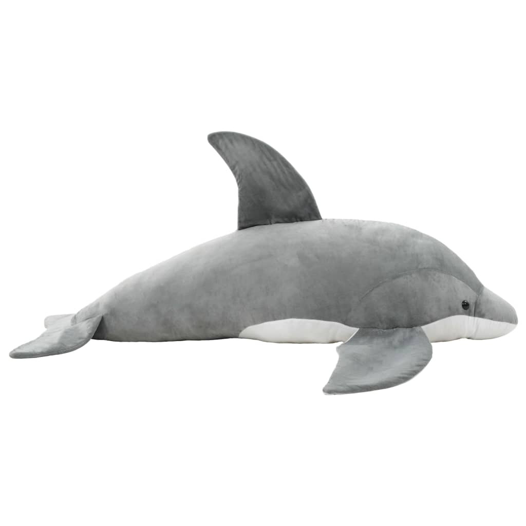 vidaXL Delfin Kuscheltier Plüsch Grau