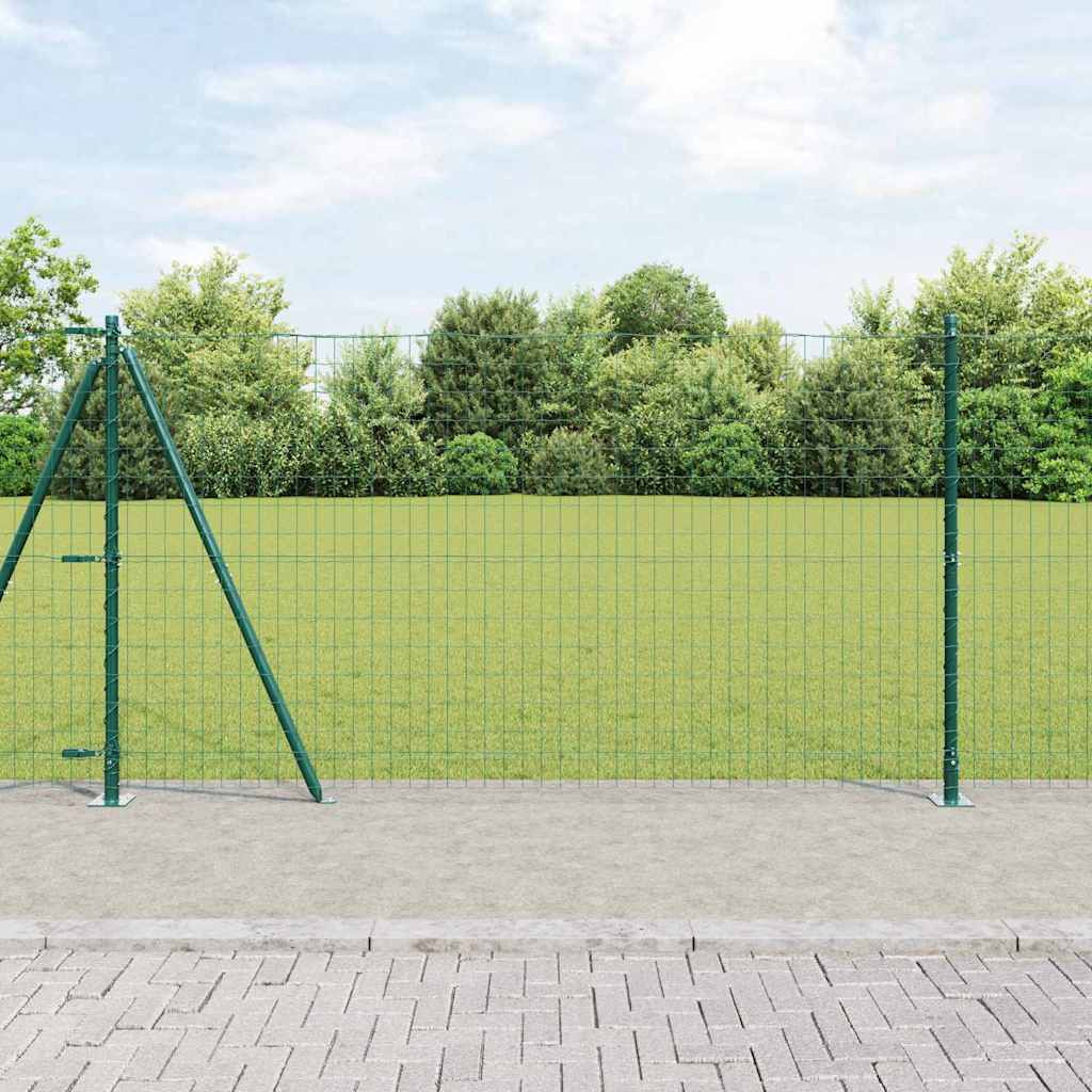 vidaXL Euro-Zaun mit Betonsockel 10 x 1,2 m PVC-beschichteter Stahl