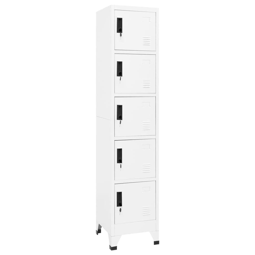 vidaXL Schließfachschrank Weiß 38x40x180 cm Stahl
