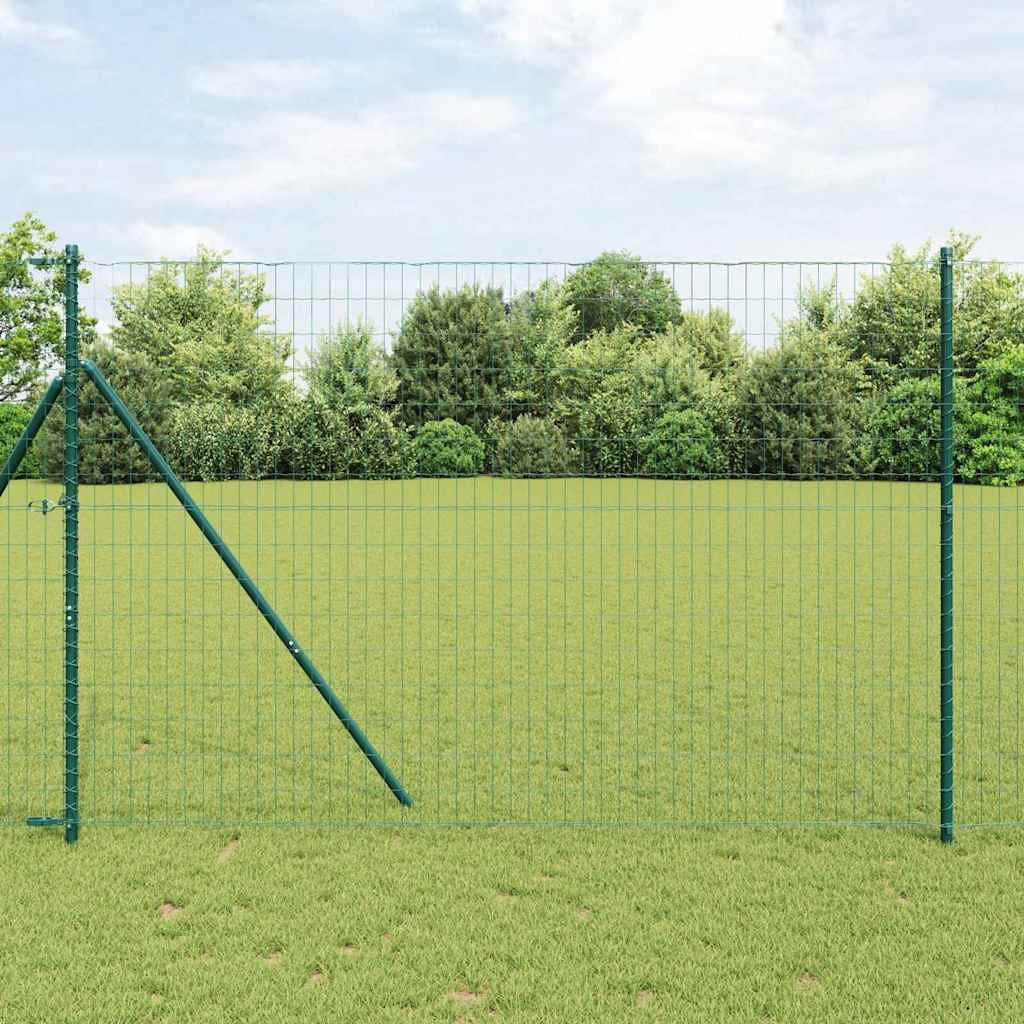 vidaXL Bodenmontierter Euro-Zaun 10 x 1,6 m PVC-beschichteter Stahl