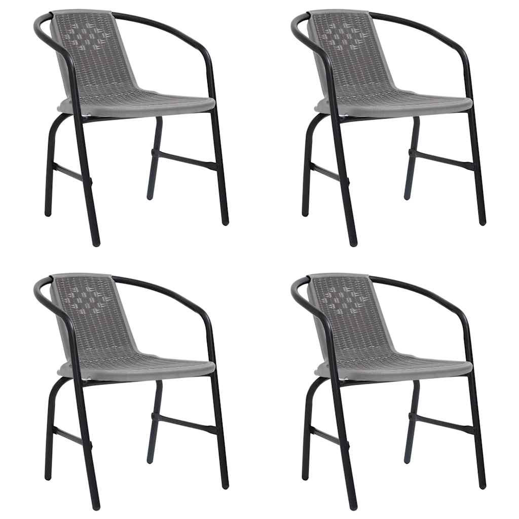vidaXL Gartenstühle 4 Stk. Kunststoff Rattan-Optik und Stahl 110 kg
