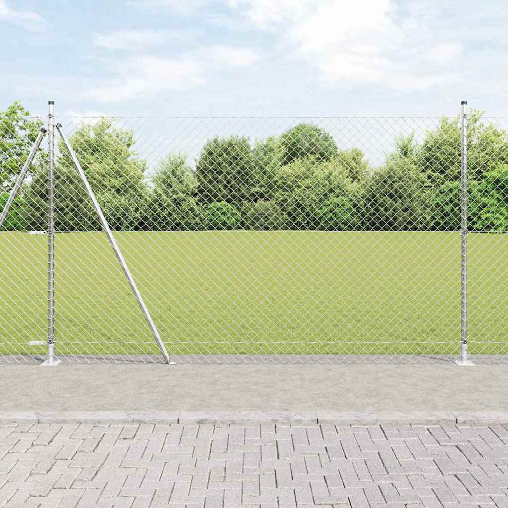 vidaXL Maschendrahtzaun mit Betonsockel 10 x 1,6 m Verzinkter Stahl