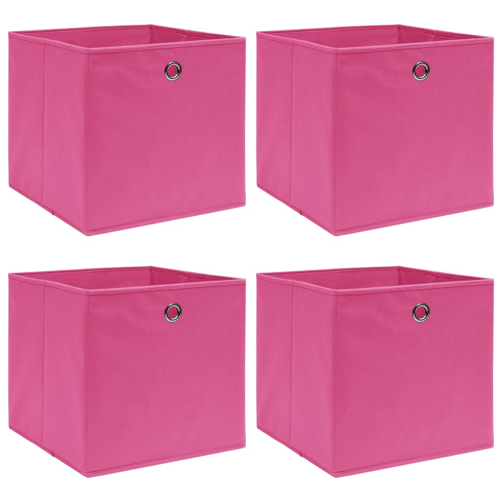 vidaXL Aufbewahrungsboxen 4 Stk. Rosa 32x32x32 cm Stoff