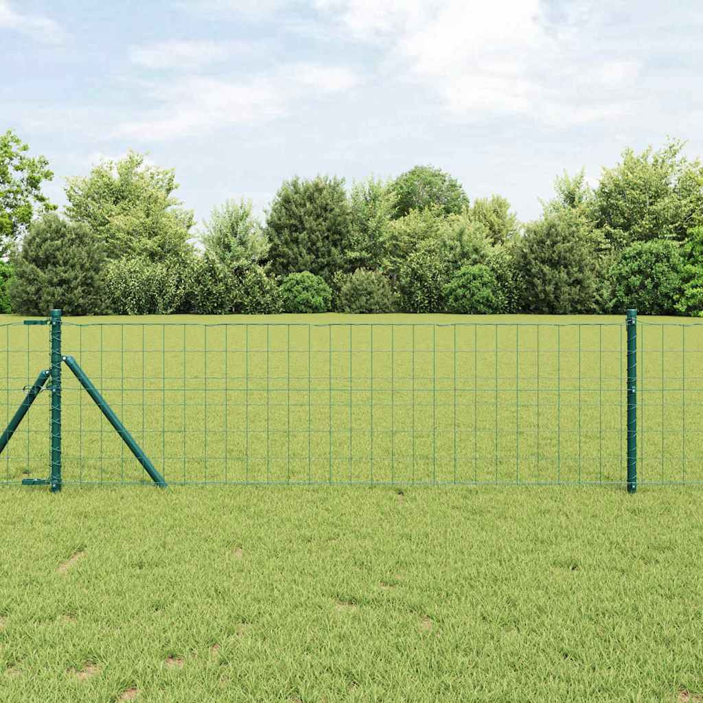 vidaXL Bodenmontierter Euro-Zaun 10 x 0,4 m PVC-beschichteter Stahl