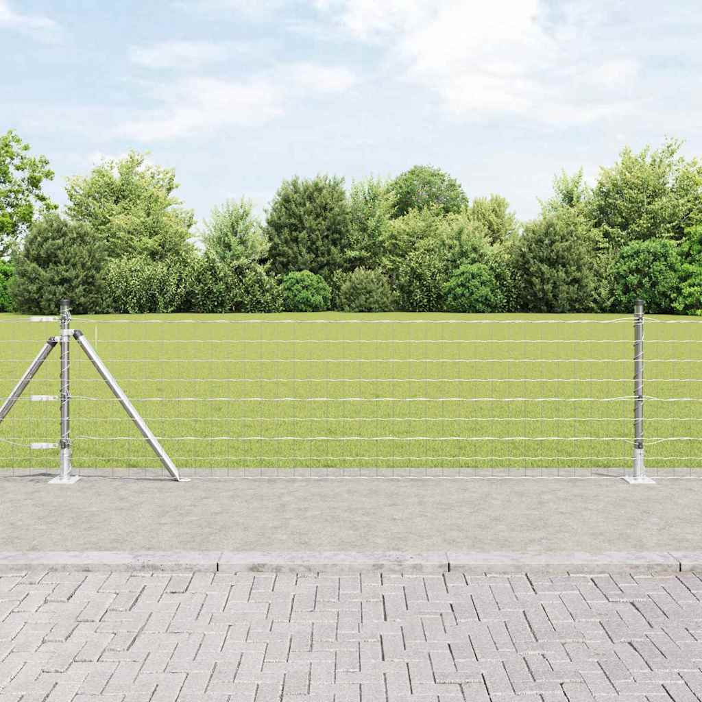 vidaXL Euro-Zaun mit Betonsockel 25 x 0,6 m Verzinkter Stahl Silber