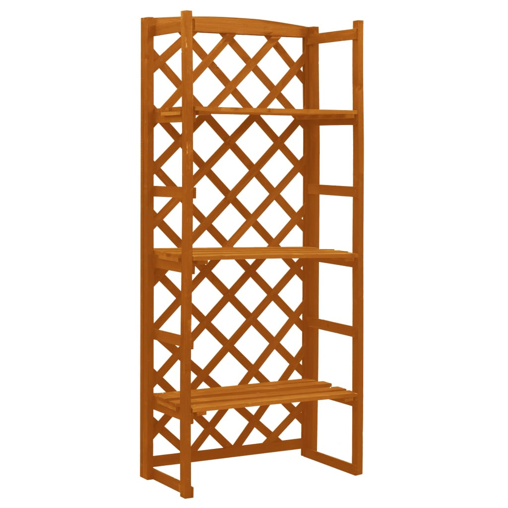 vidaXL Regal-Rankgitter Orange 60x30x140 cm Massivholz Tanne