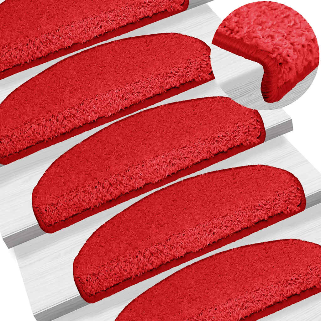 vidaXL Stufenmatten 15 Stk. 65x21x4 cm Rot Halbrund Groß
