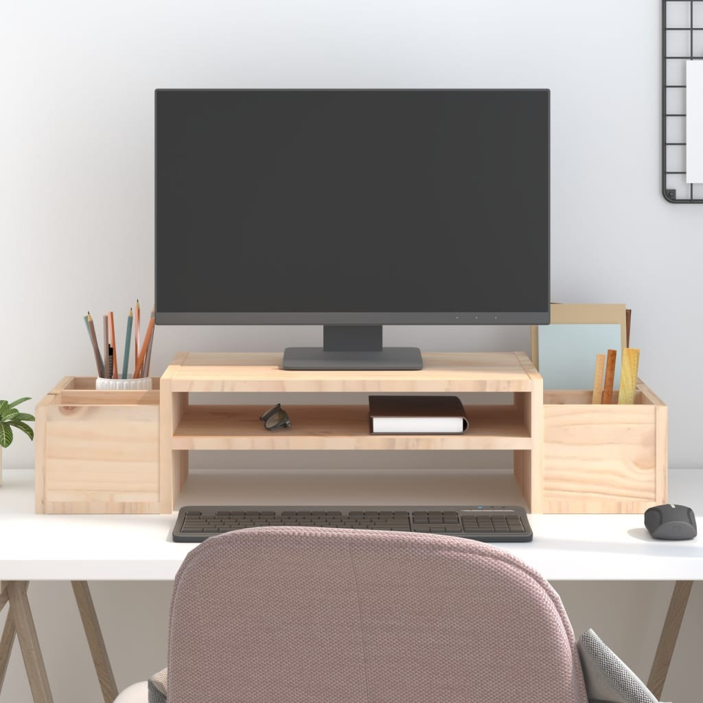 vidaXL Monitorständer 70x27,5x15 cm Massivholz Kiefer