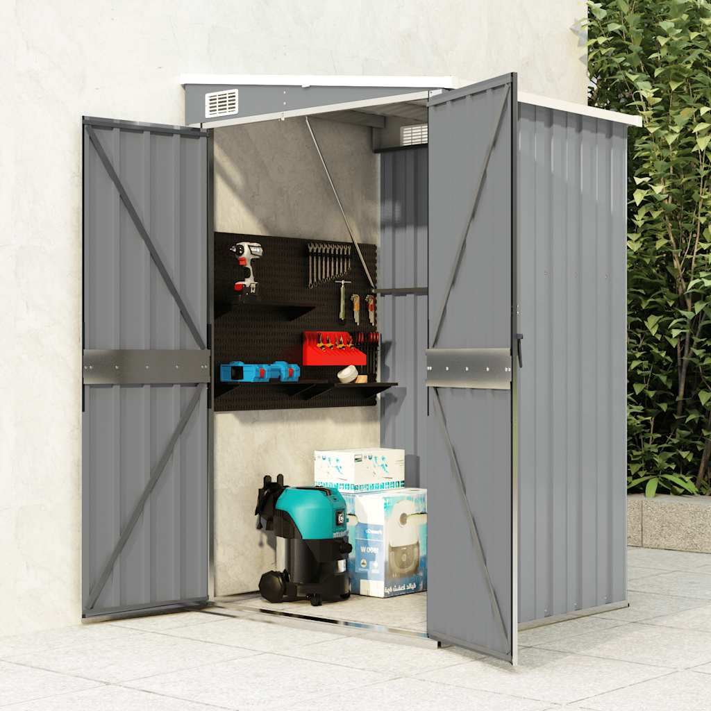 vidaXL Anbauschuppen Grau 118x100x178 cm Verzinkter Stahl