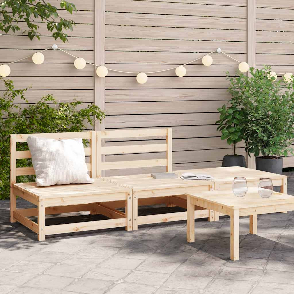 vidaXL 3-tlg. Garten-Lounge-Set Massivholz Kiefer