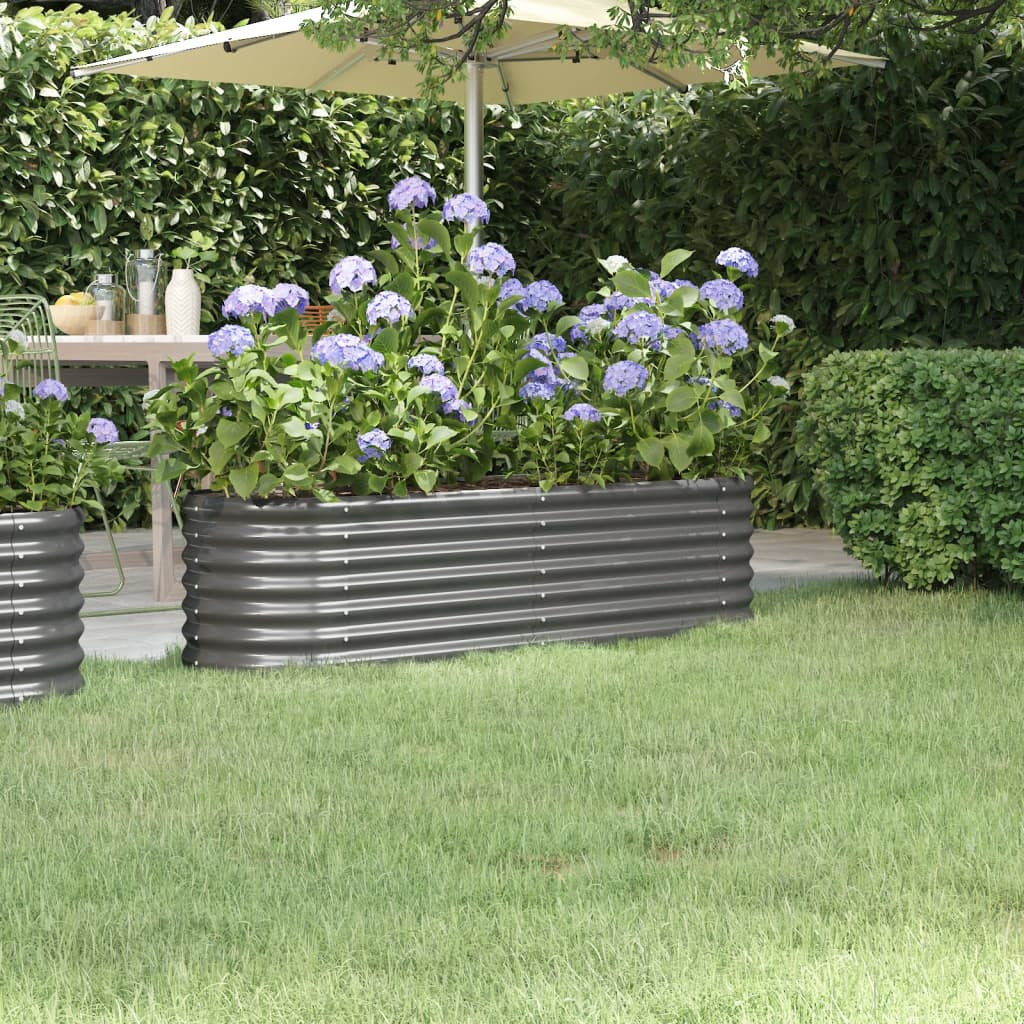 vidaXL Hochbeet Verzinkter Stahl 152x40x36 cm Grau