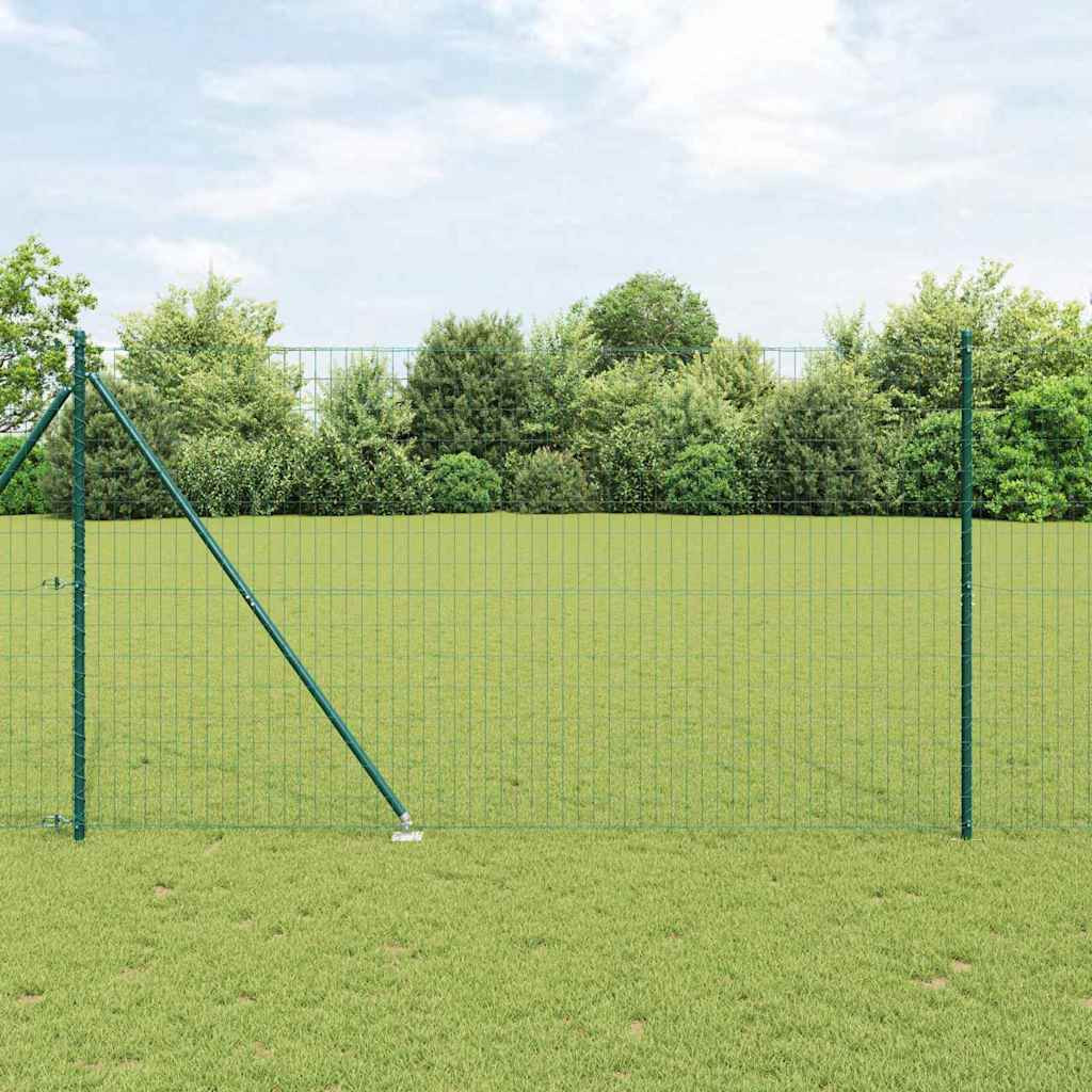 vidaXL Euro-Zaun mit Stacheln 10 x 1,5 m PVC-beschichteter Stahl Grün
