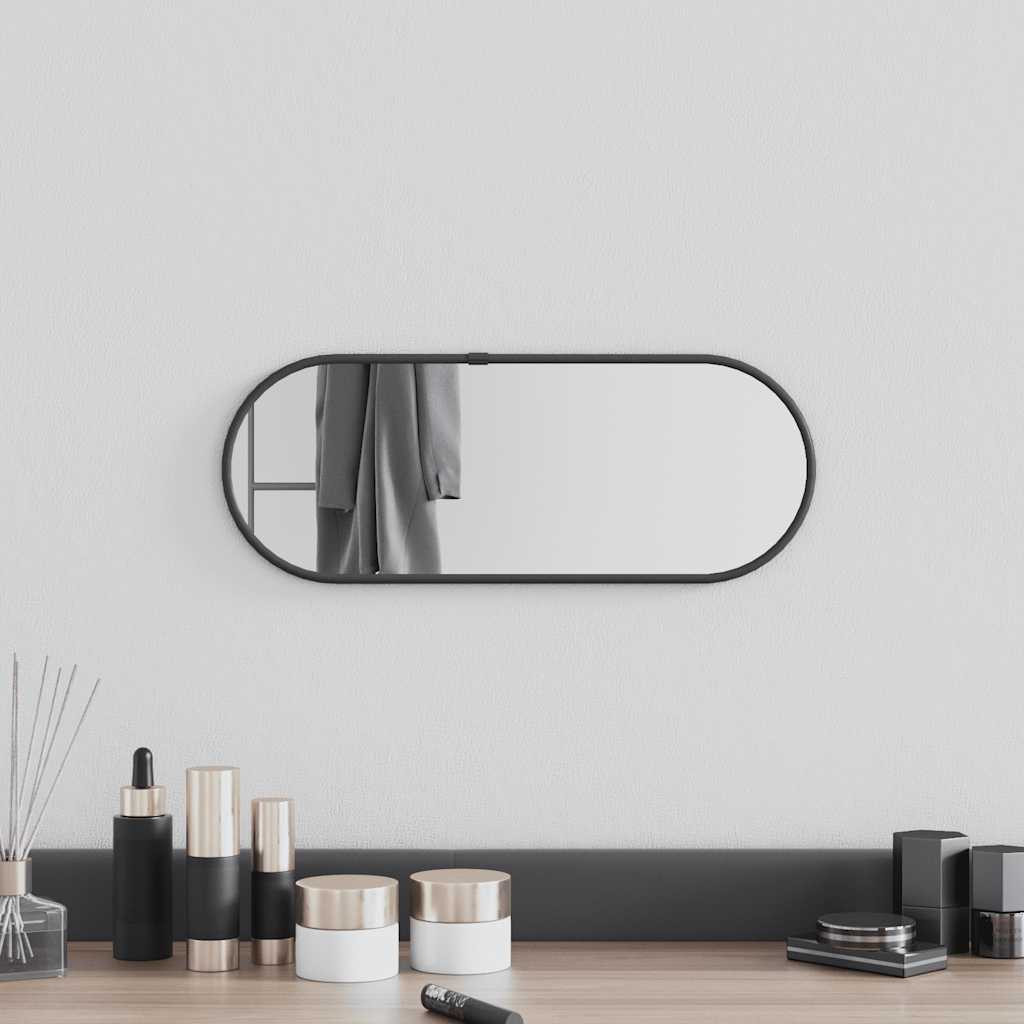 vidaXL Wandspiegel Schwarz 40x15 cm Oval
