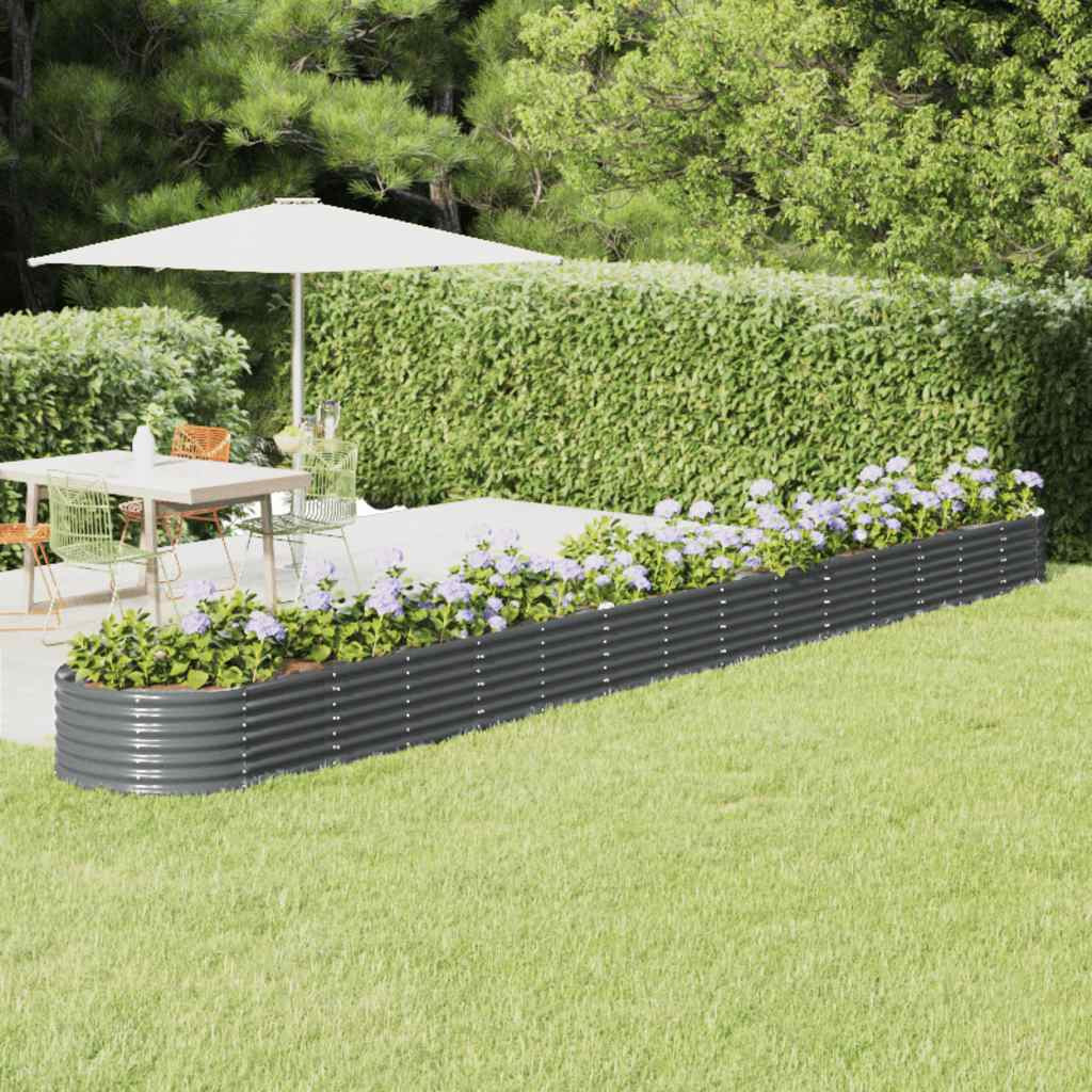 vidaXL Hochbeet Verzinkter Stahl 620x80x36 cm Anthrazit