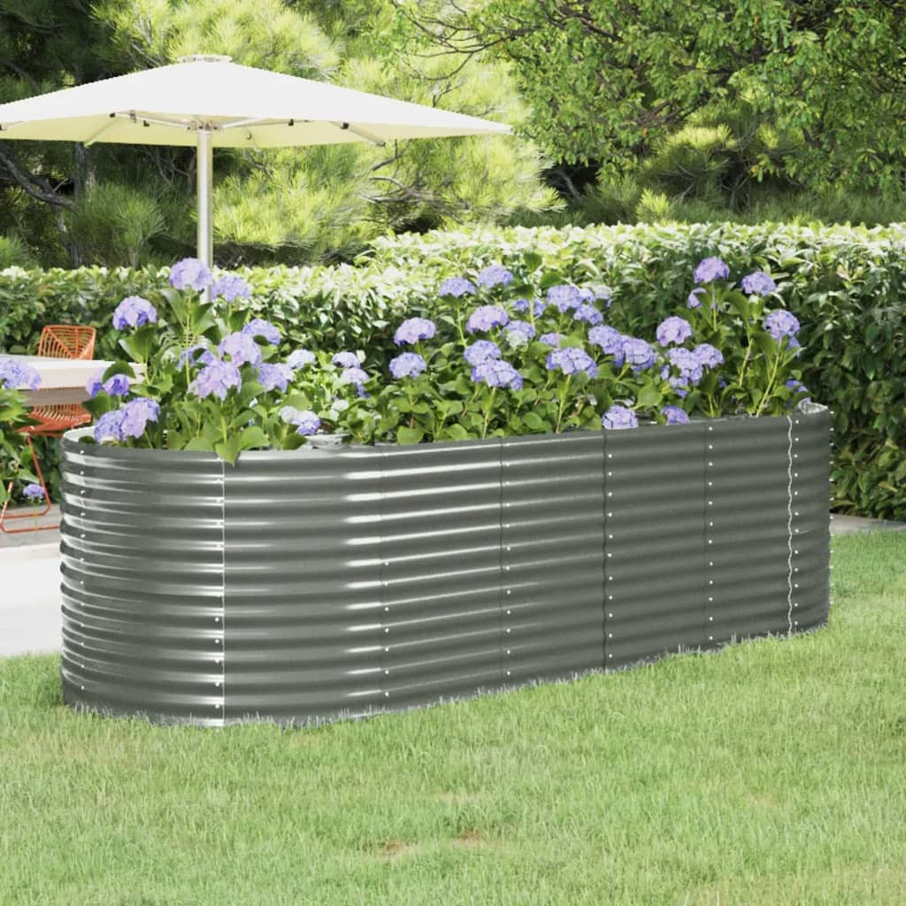 vidaXL Hochbeet Verzinkter Stahl 249x100x68 cm Grau