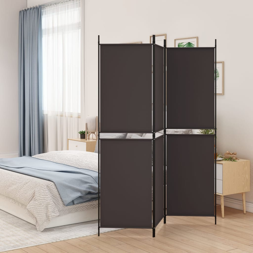 vidaXL 3-tlg. Paravent Braun 150x180 cm Stoff