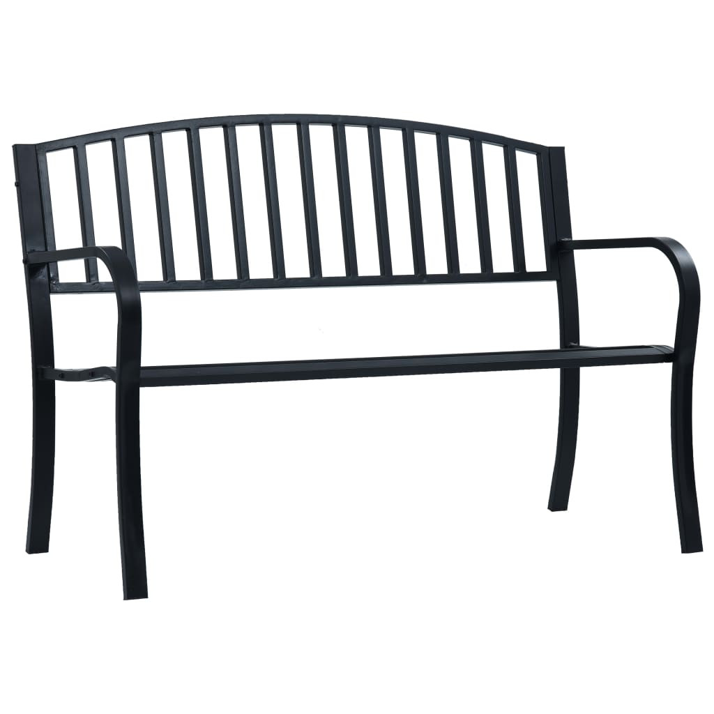 vidaXL Gartenbank Schwarz 120 cm Stahl