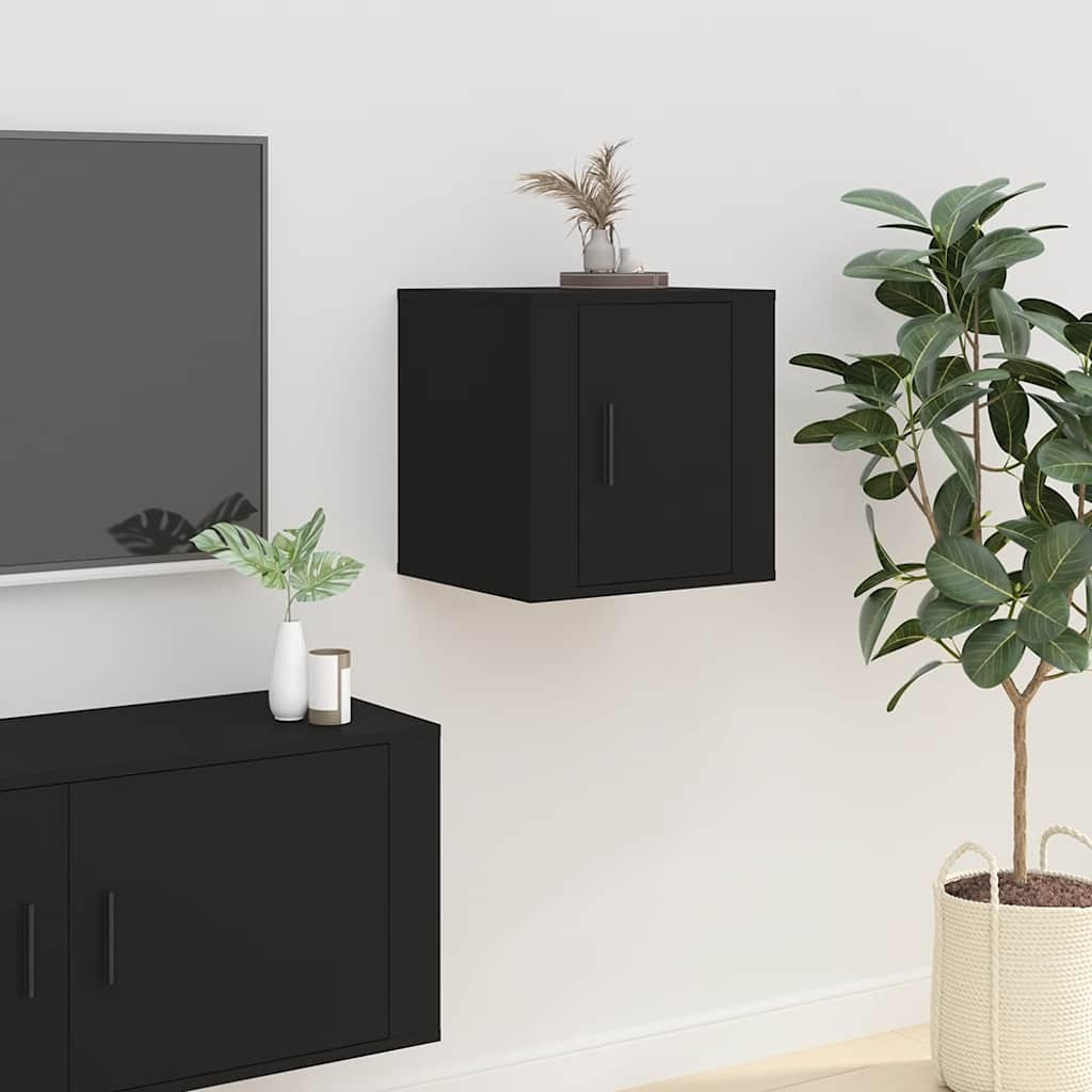 vidaXL TV-Wandschrank Schwarz 40x34,5x40 cm