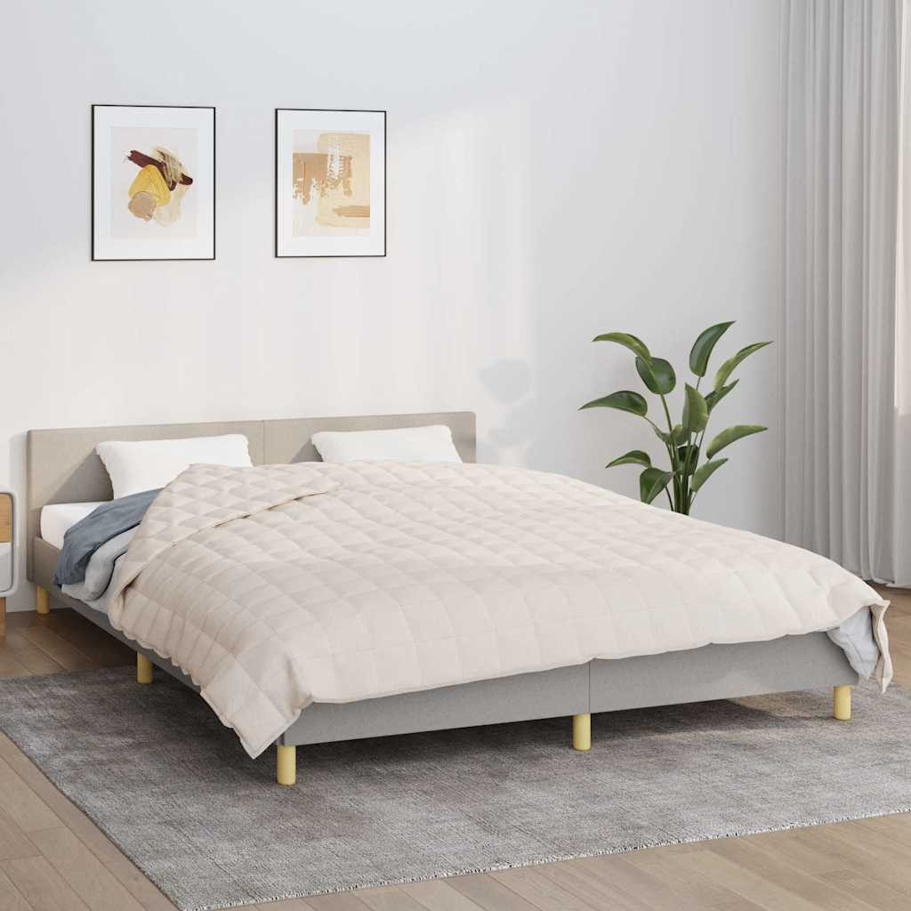vidaXL Gewichtsdecke Hellcreme 200x225 cm 13 kg Stoff