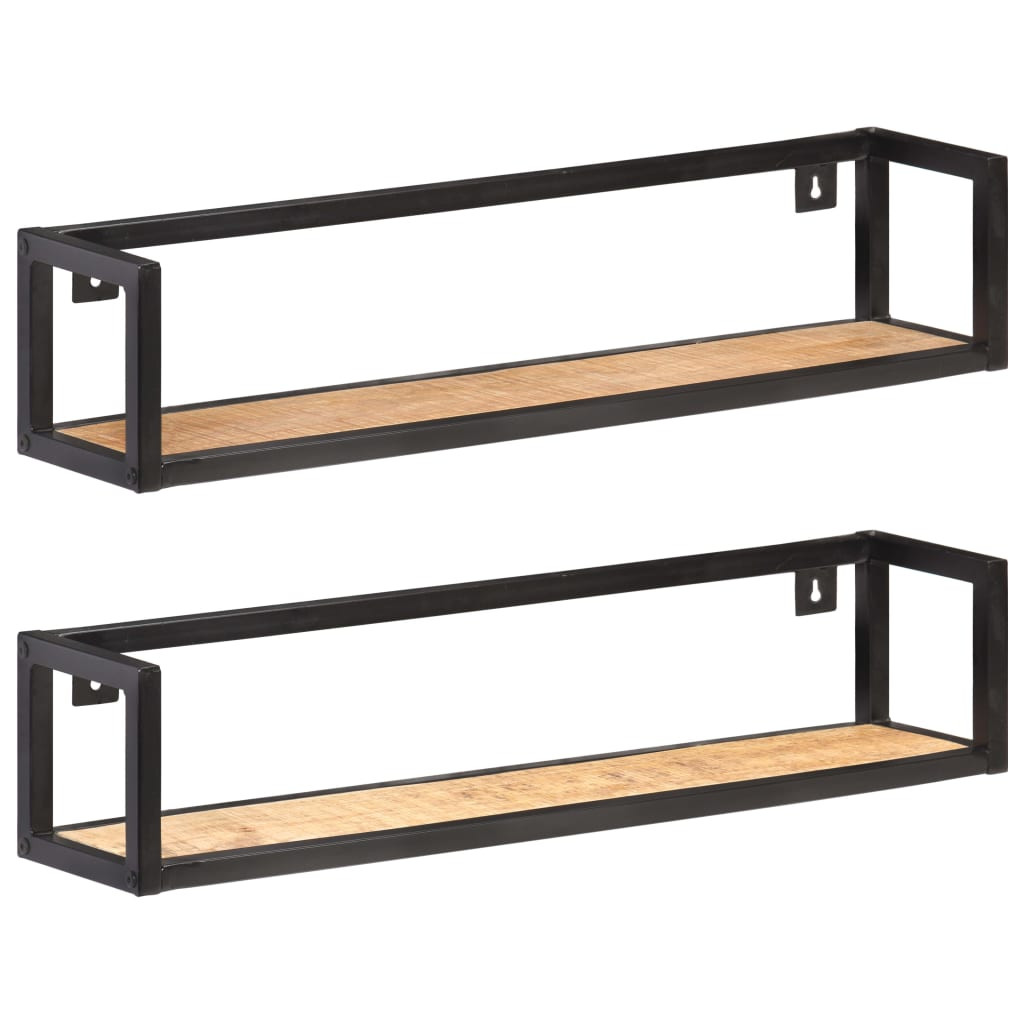 vidaXL Wandregale 2 Stk. 80 cm Raues Mangoholz